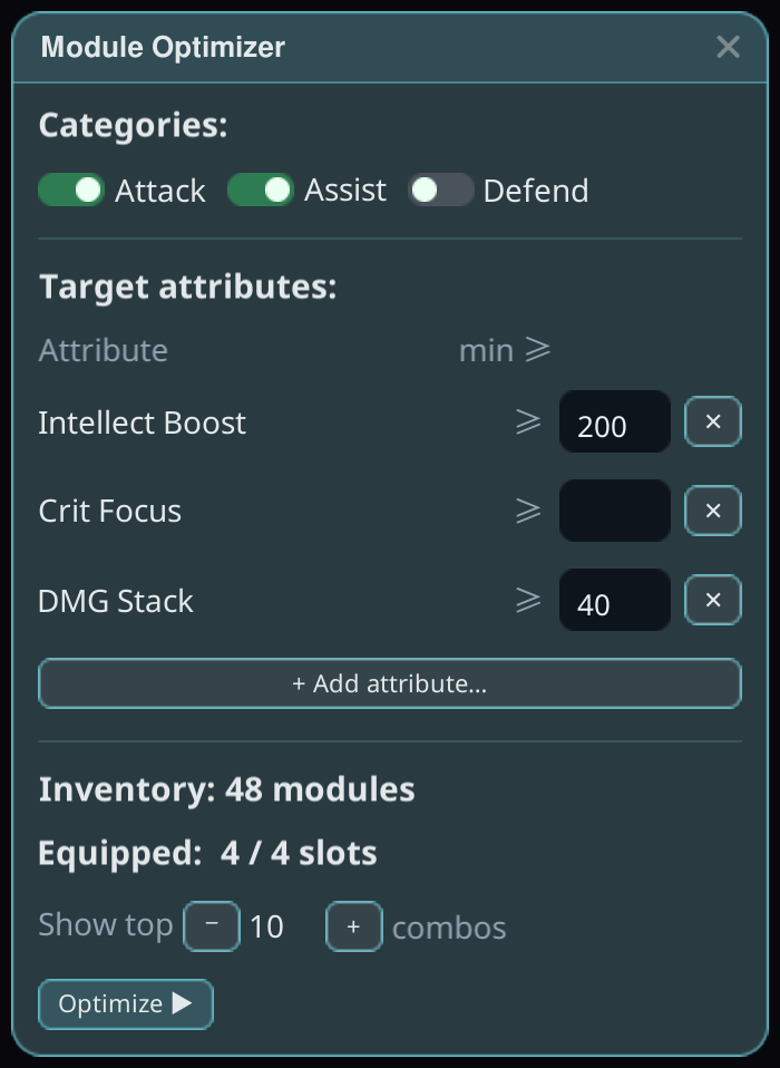 Suggested module setups — you approve.